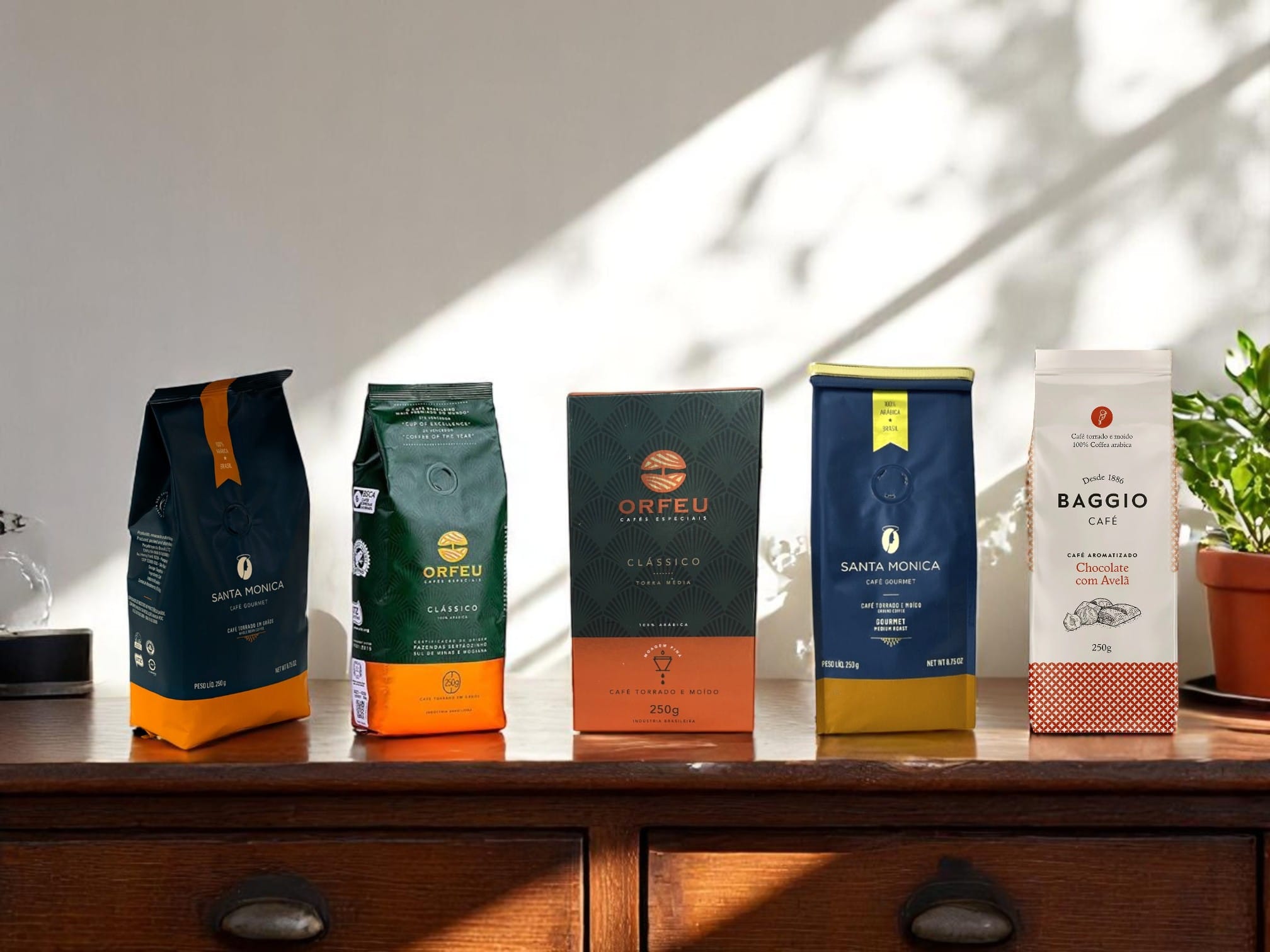 Opções de cafés gourmet disponíveis
